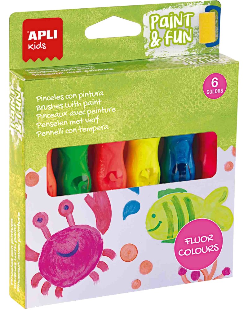 Бои 2 в 1 Apli Kids Fluor Colors Бои 2 в 1 Apli Kids Fluor Colors - 6 цвята -