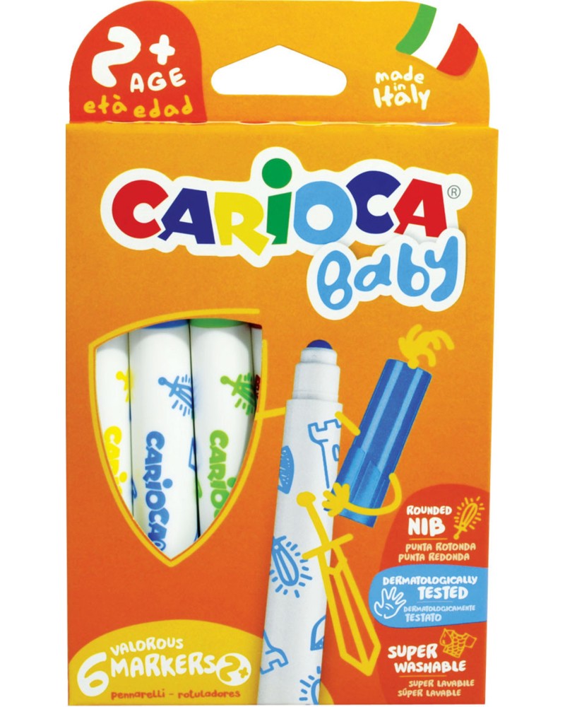 Маркери Carioca Baby Маркери Carioca Baby - 6 цвята -