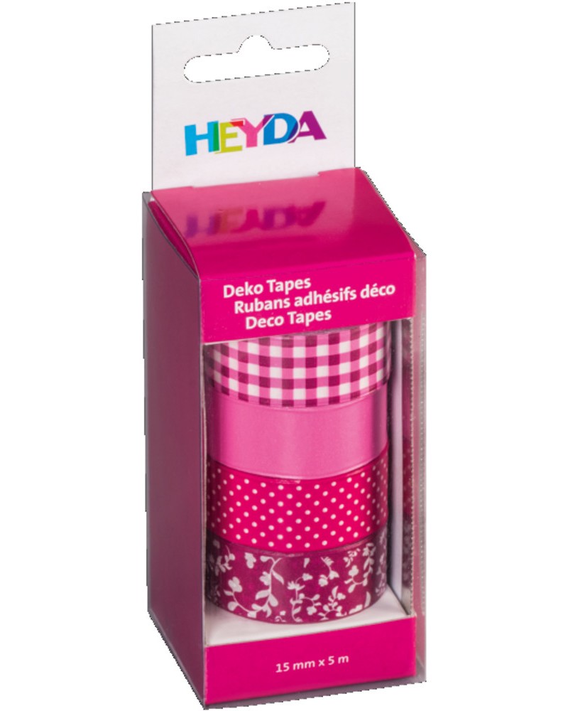 Декоративно тиксо Heyda - Розови мотиви Декоративно тиксо Heyda - Розови мотиви - 4 броя -