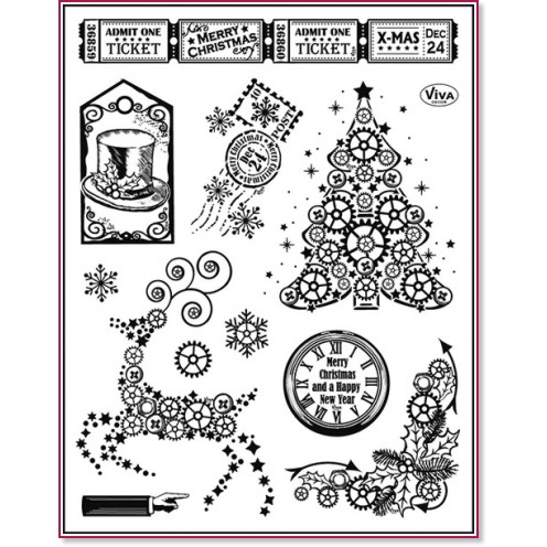   Viva Decor - Steampunk Christmas tree - 14 x 18 cm - 