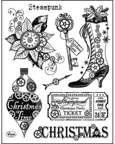 Силиконови печати Viva Decor Steampunk Christmas Силиконови печати Viva Decor Steampunk Christmas - 14 x 18 cm - печат