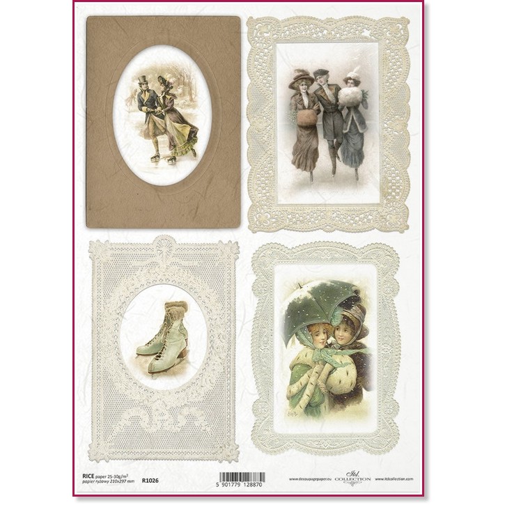 Декупажна хартия ITD Collection - Ледена пързалка Декупажна хартия ITD Collection - Ледена пързалка - A4 -