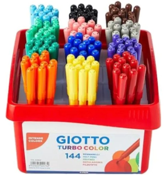 Флумастери Giotto School Pack Флумастери Giotto School Pack - 144 броя в 12 цвята от серията Turbo Color -