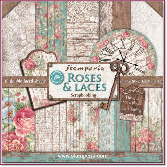 ������ �� ����������� Stamperia - ����, ������� � ����� - 10 �����, 30.5 x 30.5 cm - 