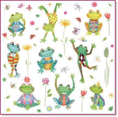 Салфетки за декупаж Ambiente - Жаби - 20 броя - 