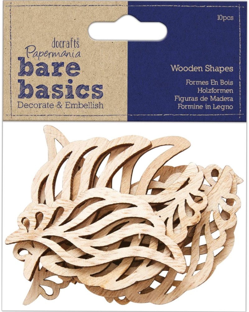 Крила от дърво Docrafts Крила от дърво Docrafts - 10 броя от серията Bare basics -
