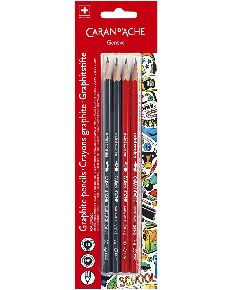�������� ������ Caran d'Ache - 4 ���� � �������� �������� �� ������� School - 