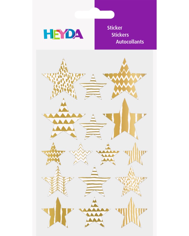 Самозалепващи стикери Heyda - Звезди Самозалепващи стикери Heyda - Звезди - 64 броя -