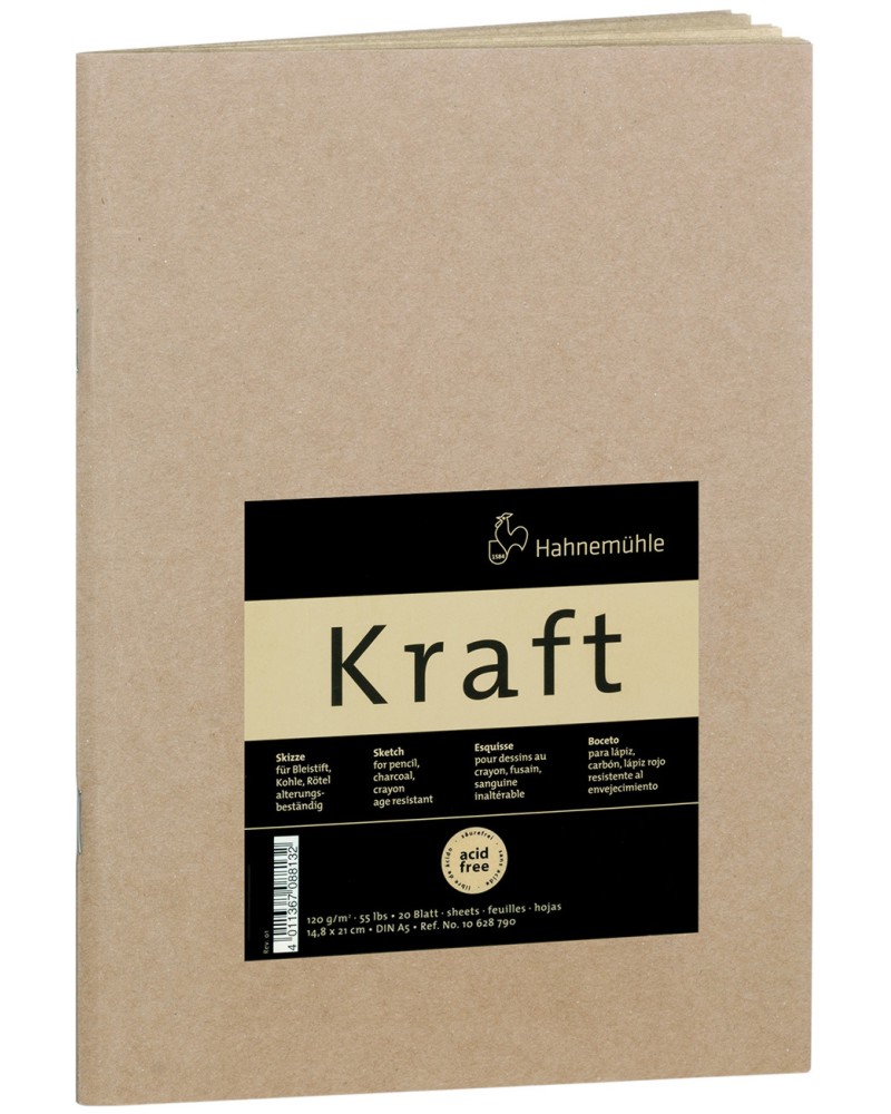 Скицник за рисуване Hahnemuhle Kraft Скицник за рисуване Hahnemuhle Kraft - 20 листа, 120 g/m<sup>2</sup> - скицник