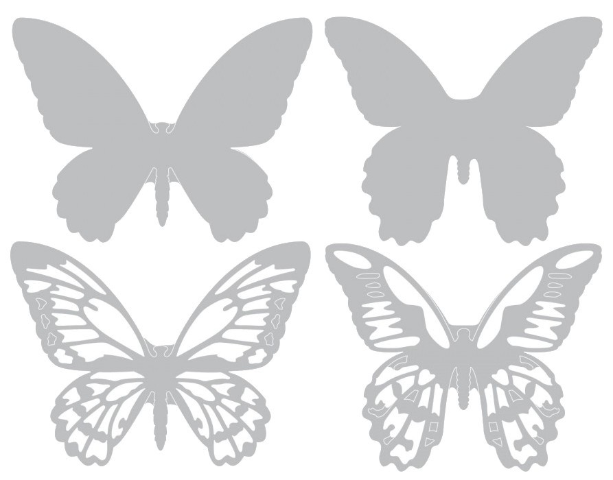 Щанци за машина за изрязване Sizzix - Пеперуди Щанци за машина за изрязване Sizzix - Пеперуди - 4 броя от 4.4 до 5.7 cm -