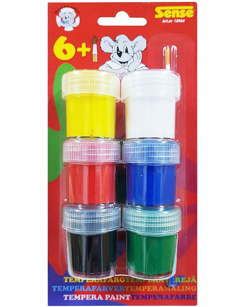 Темперни бои Sense Темперни бои Sense - 6 цвята x 20 ml с четка -