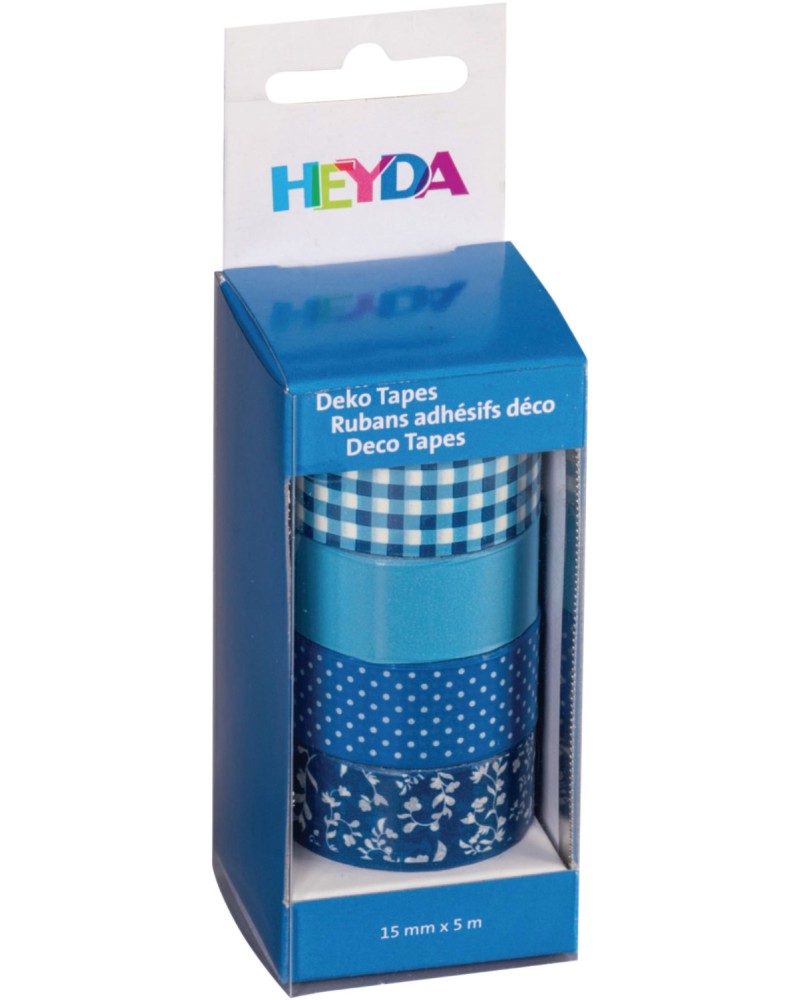 Декоративно тиксо Heyda - Сини мотиви Декоративно тиксо Heyda - Сини мотиви - 4 броя -