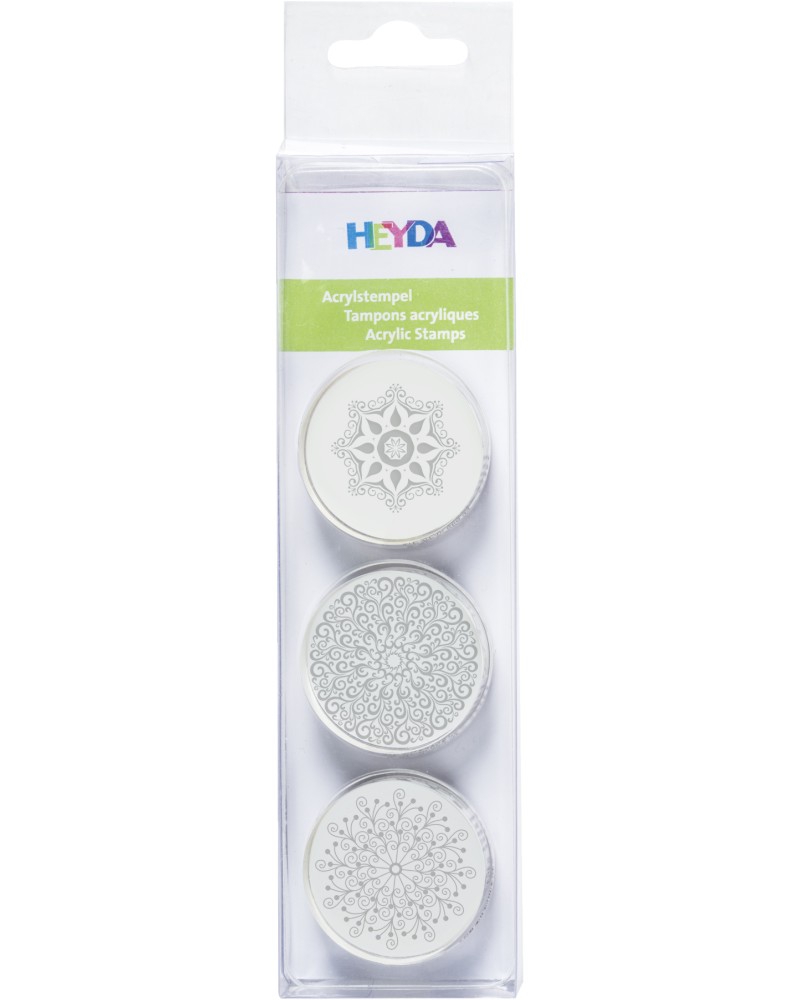 Гумени печати Heyda - Снежинка 1 - 3 броя с диаметър ∅ 4 cm - 