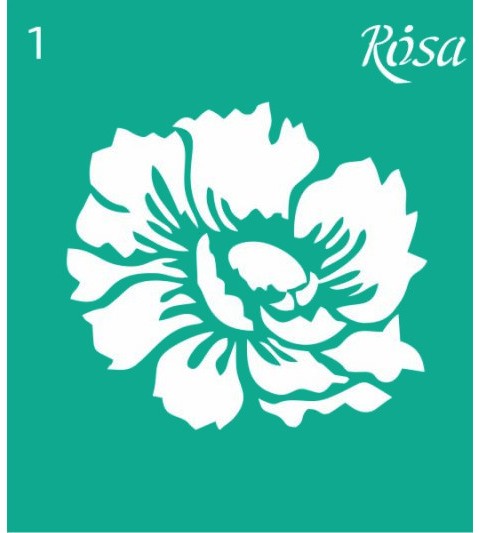 Самозалепващ шаблон Rosa - Цвете Самозалепващ шаблон Rosa - Цвете - 9 x 10 cm -