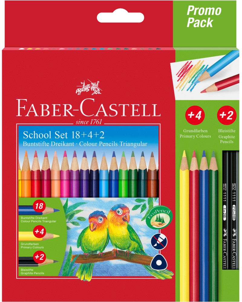Цветни моливи Faber-Castell Цветни моливи Faber-Castell - 24 броя -