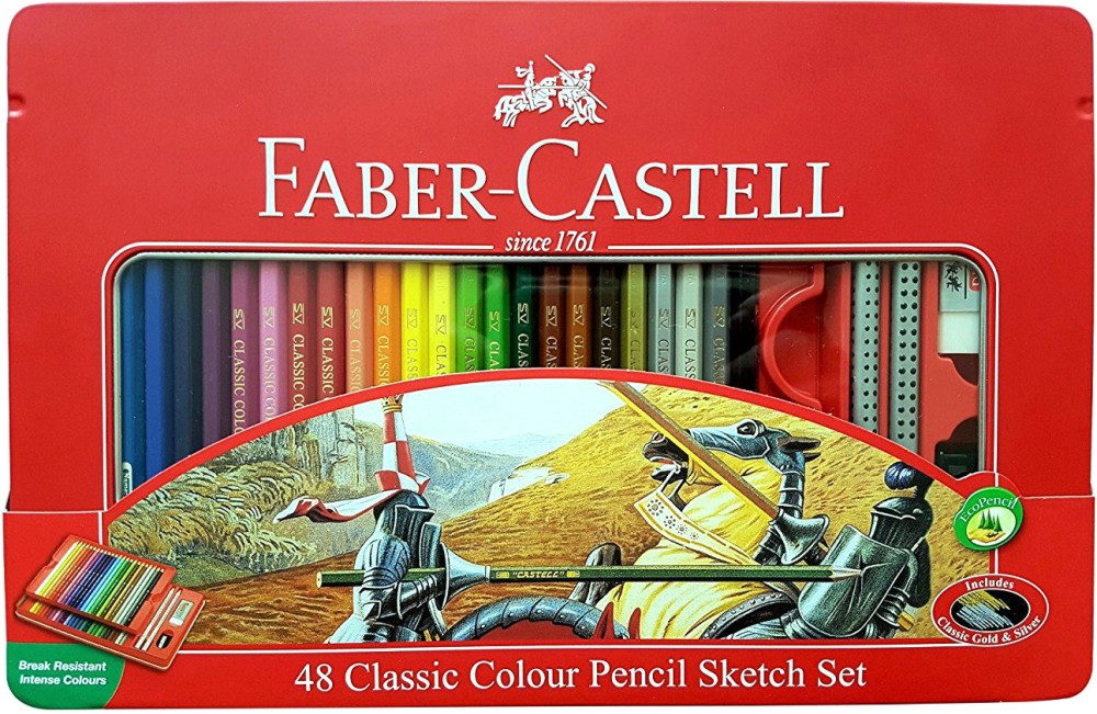 Цветни моливи Faber-Castell Classic Цветни моливи Faber-Castell Classic - С 2 графитни молива, гума и острилка -