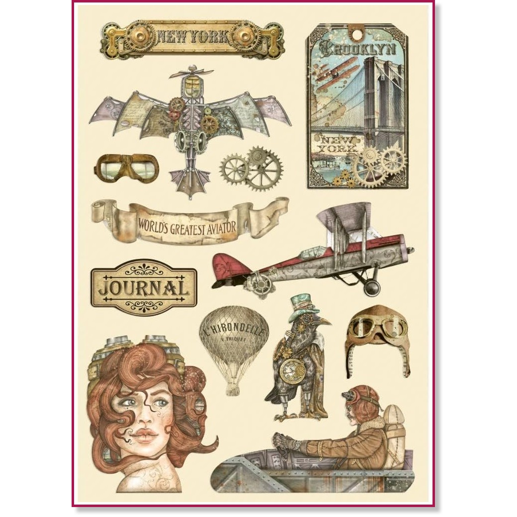 ������� ������� Stamperia - ������� - A5 �� ���������� Sir Vagabond Aviator - 
