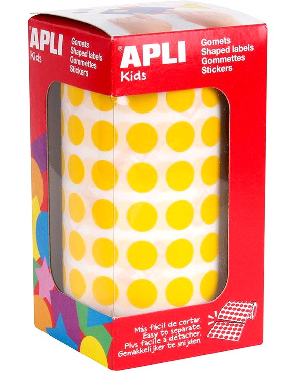 Стикери Apli Kids - Цветни кръгчета - 59 листа с по 88 стикера - 