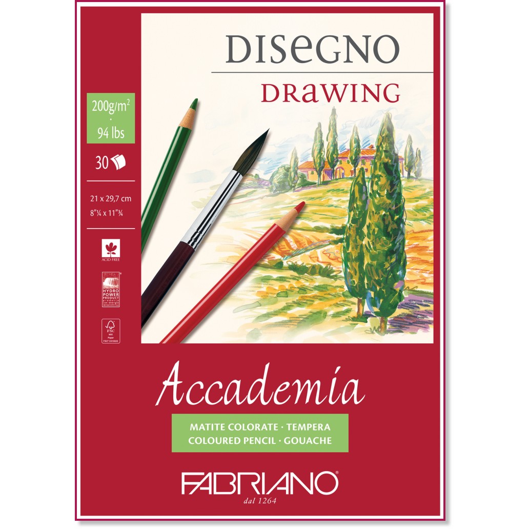 Скицник за рисуване Fabriano Disegno - 120 g/m<sup>2</sup> - 