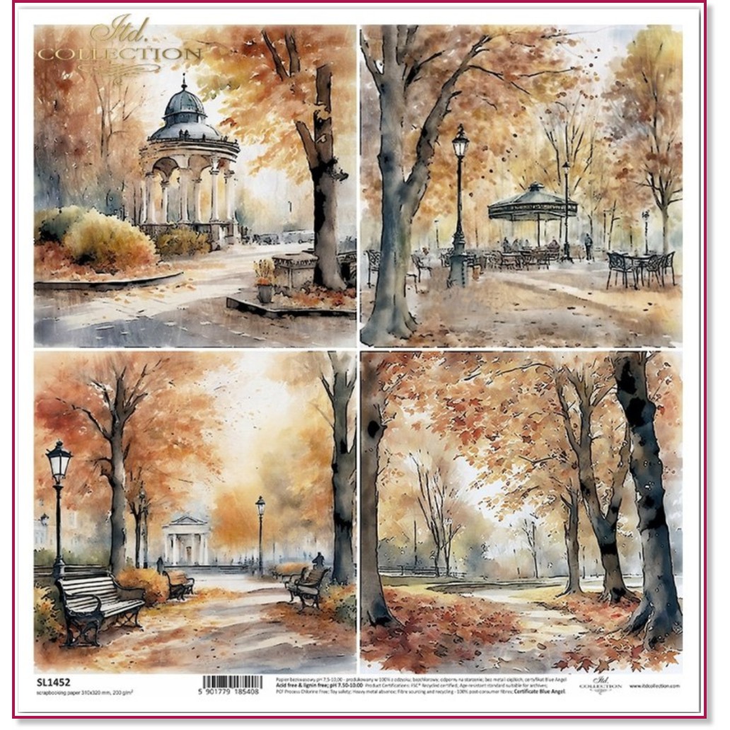 Хартия за скрапбукинг ITD Collection - Есен Хартия за скрапбукинг ITD Collection - Есен - 31 x 32 cm -