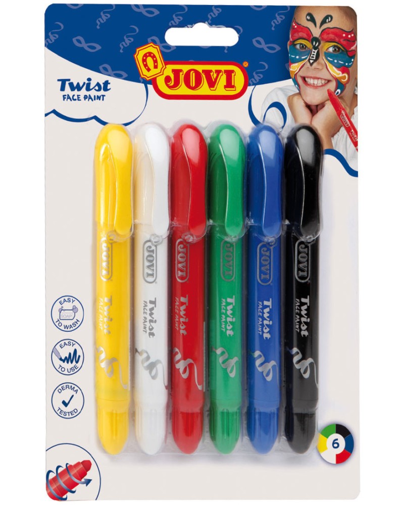 Бои за лице Jovi Twist - 6 цвята x 5.5 g - боя