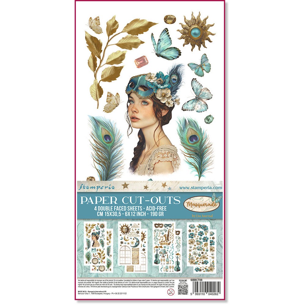      Stamperia -  - 4 , 15 x 30.5 cm   Masquerade - 
