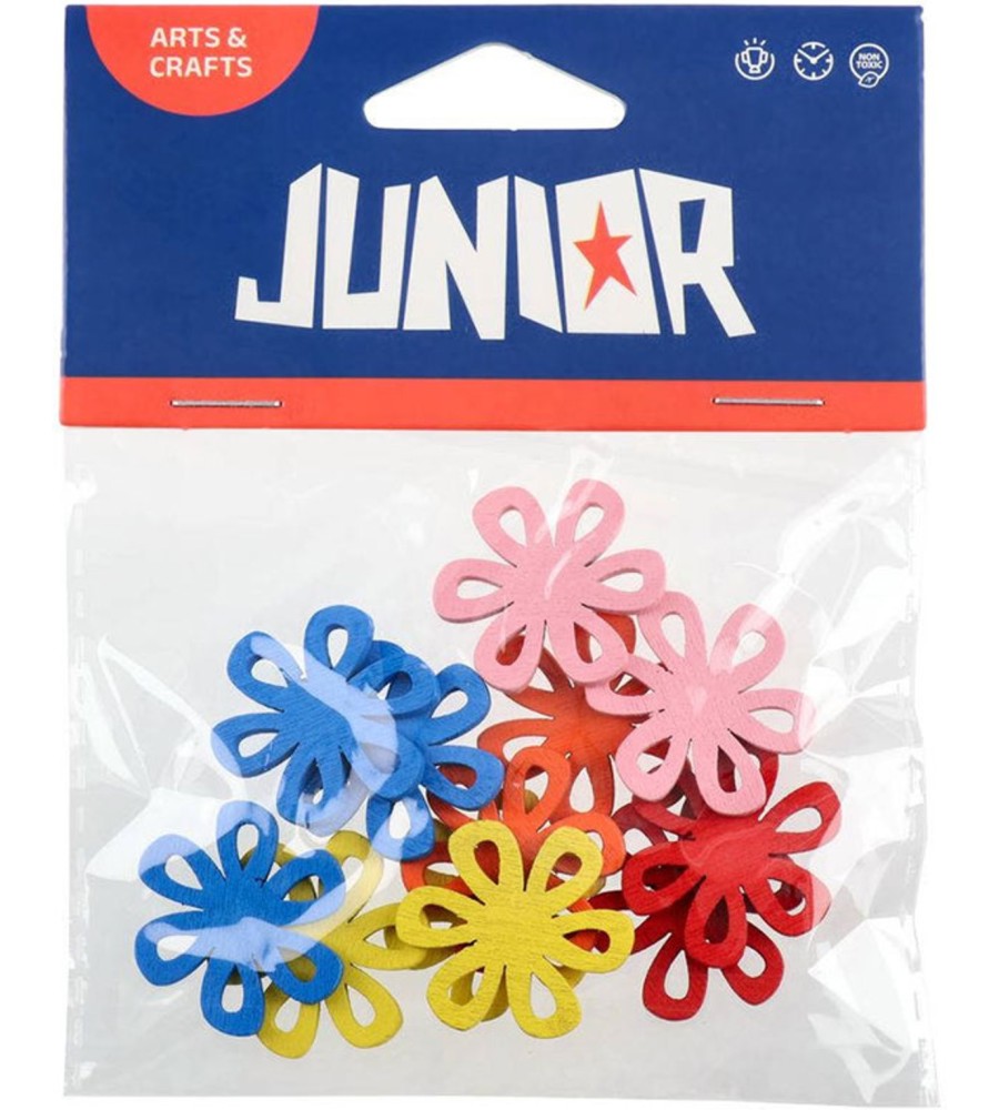 Дървени цветя за декорация Junior Дървени цветя за декорация Junior - 12 броя -