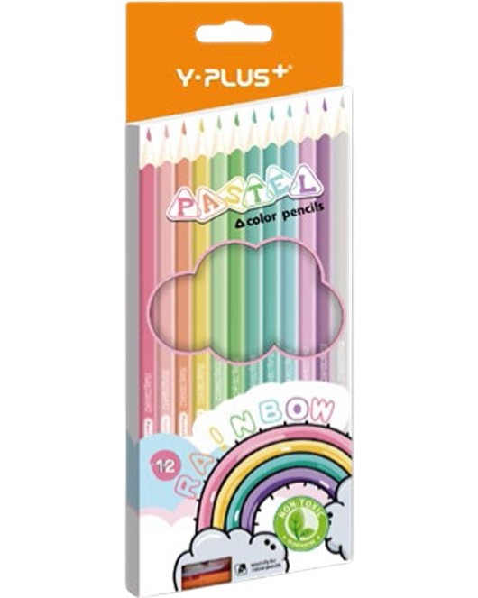 Цветни моливи Y-Plus Pastel Цветни моливи Y-Plus Pastel - 12 цвята -