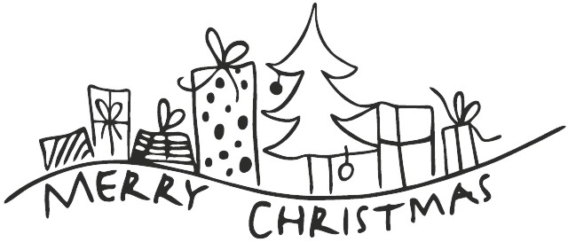 Гумен печат KPC Merry Christmas - 4 x 9.5 cm - 