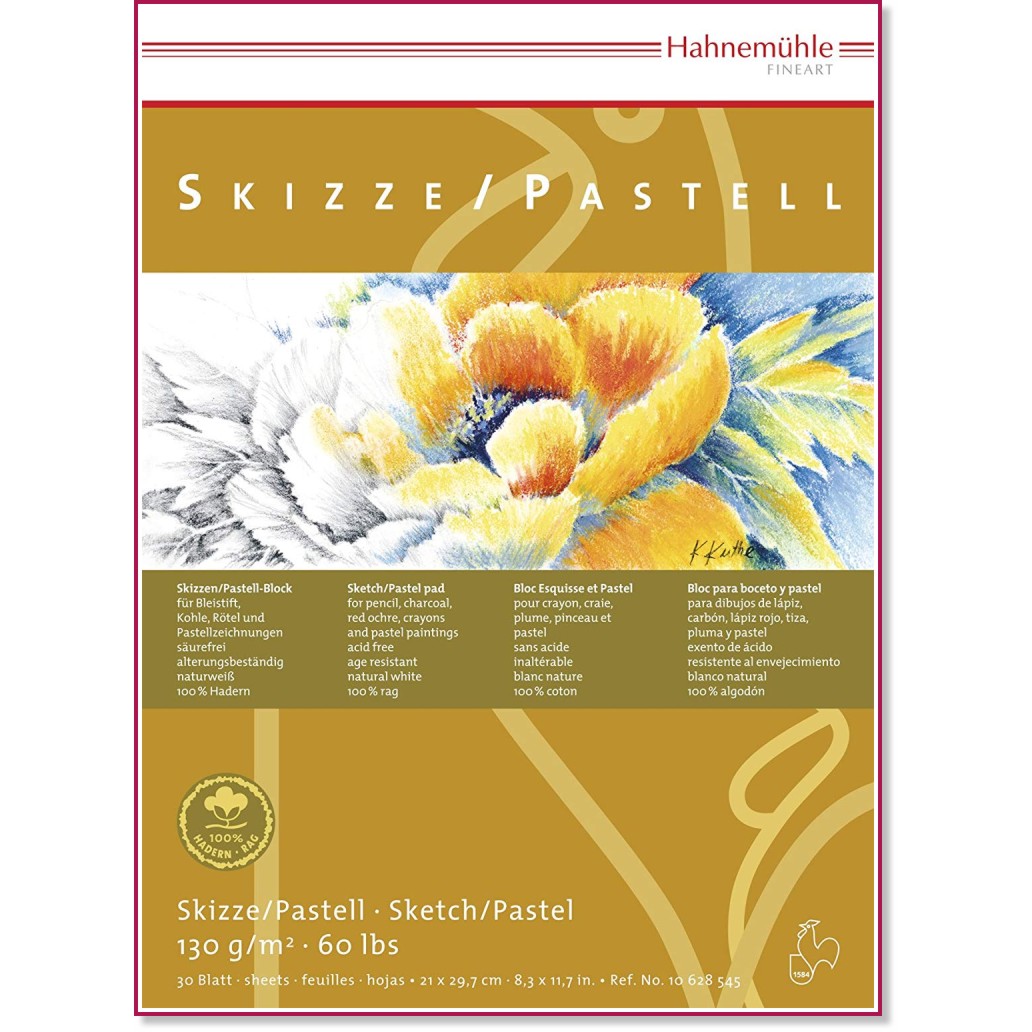    Hahnemuhle Skizze/Pastell - 30 , 130 g/m<sup>2</sup> - 
