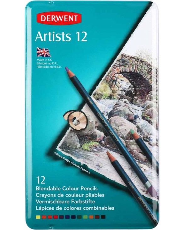 Цветни моливи Derwent Artist Цветни моливи Derwent Artist - 12, 24 или 72 цвята в метална кутия -