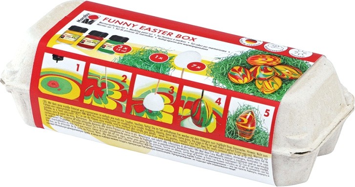 Бои с мраморен ефект Marabu Funny Easter Box Бои с мраморен ефект Marabu Funny Easter Box - С фигури -
