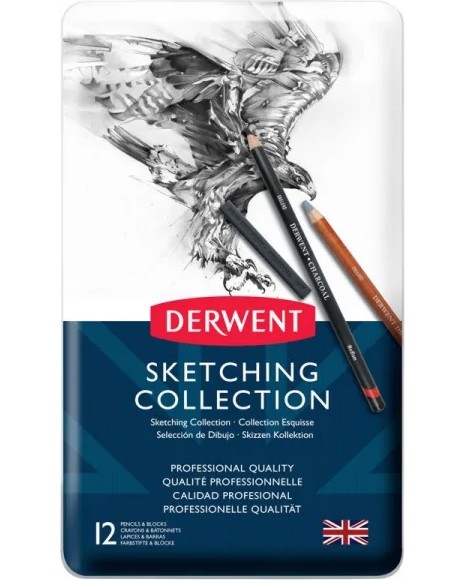 Комплект за скици и графика Derwent - 12 части - 