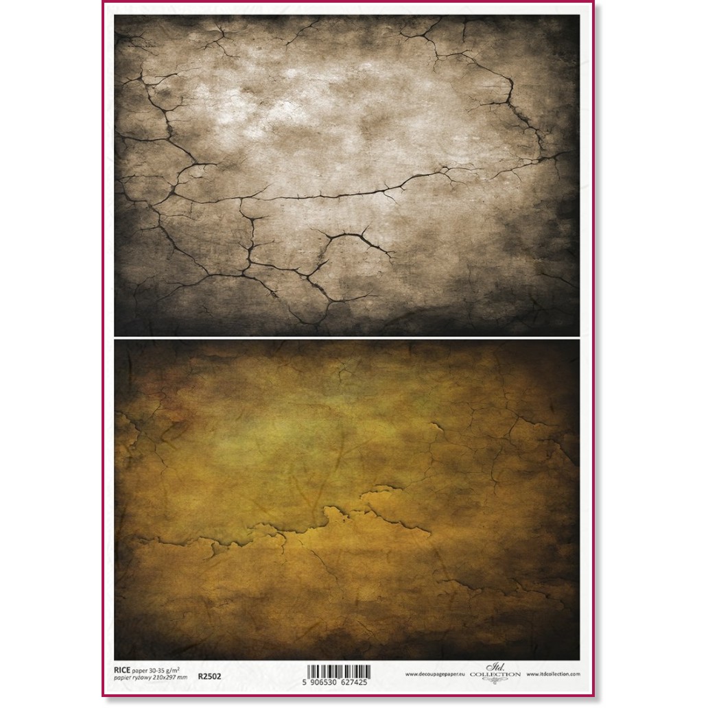 Декупажна хартия ITD Collection - Напукани фонове Декупажна хартия ITD Collection - Напукани фонове - A4 -