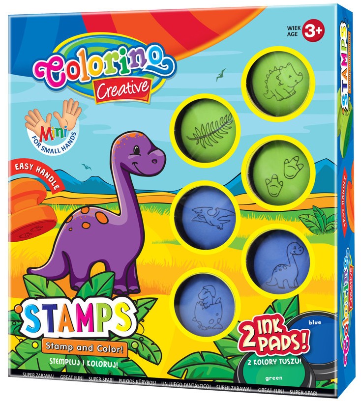 Печати с мастилени тампони Colorino Kids - Динозаври Печати с мастилени тампони Colorino Kids - Динозаври -