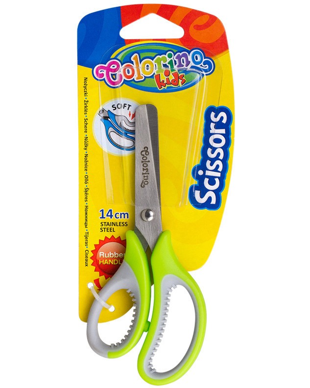 Детска ножица с гумена дръжка Colorino Kids Детска ножица с гумена дръжка Colorino Kids - 14 cm -