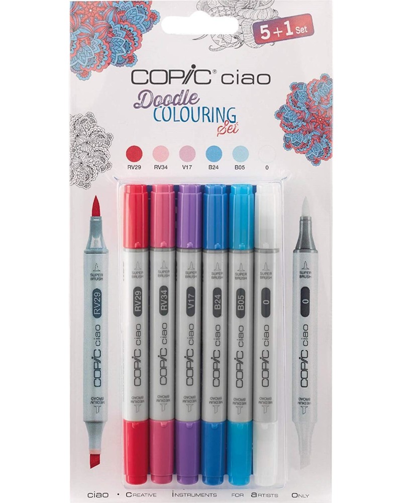   Copic Ciao Doodle Colouring Set - 6    Ciao - 