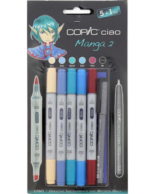 �������� ������� Copic Manga Set 2 - 5 ����� � ���������� �� ������� Ciao - 