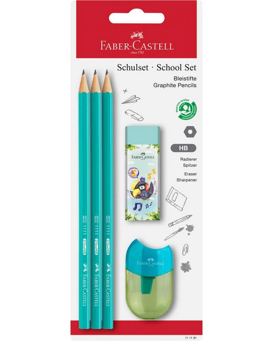 �������� ������ HB Faber-Castell 111 School Set - 3 ����, �������� � ���� - 