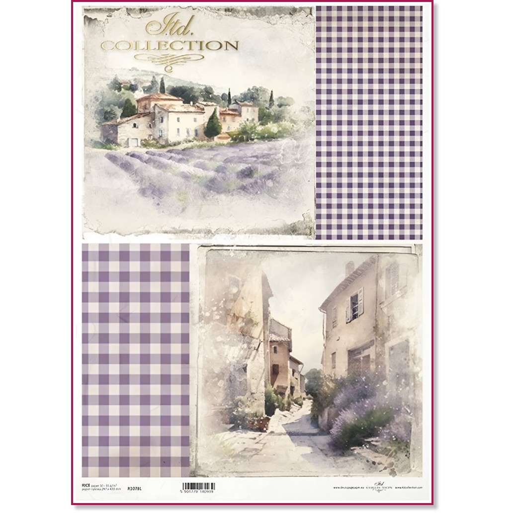 Декупажна хартия ITD Collection - Лавандулови поля Декупажна хартия ITD Collection - Лавандулови поля - A3 -