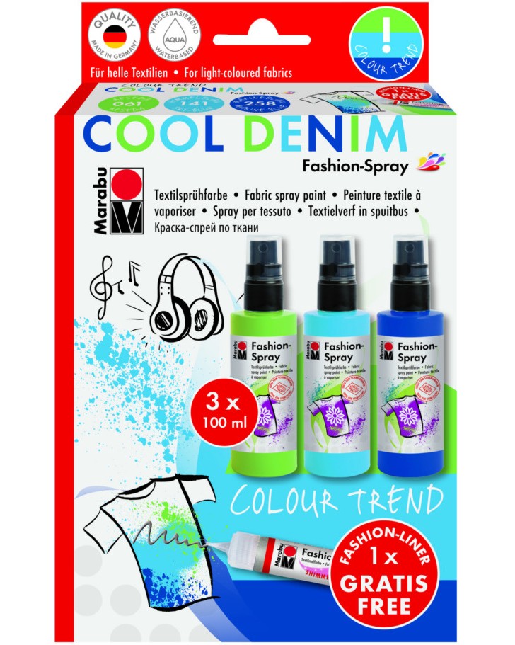    Marabu Cool Denim - 3  x 100 ml   - 