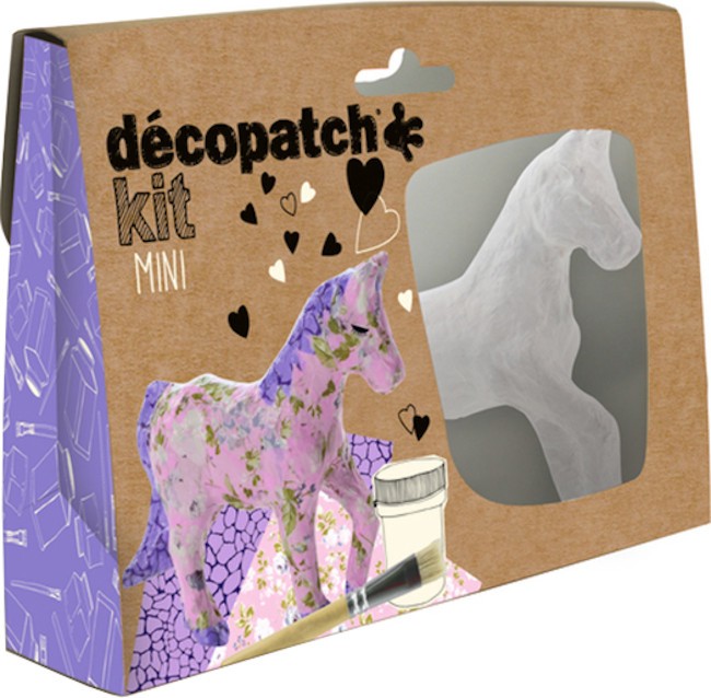 Кон от папиемаше Decopatch Кон от папиемаше Decopatch - В комплект с декупажни хартии, лепило и четка -