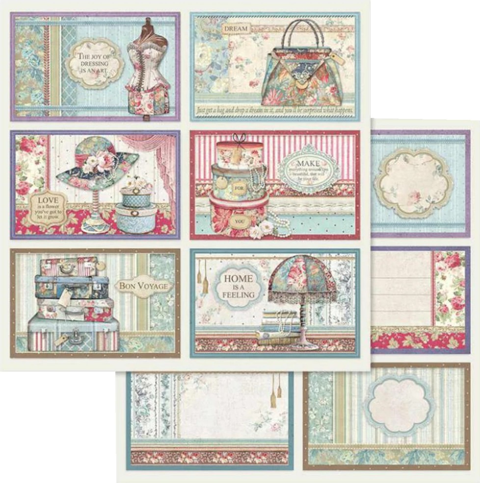 Хартии за скрапбукинг Stamperia - Цветен дом - 30.5 x 30.5 cm от колекцията Grand Hotel - 