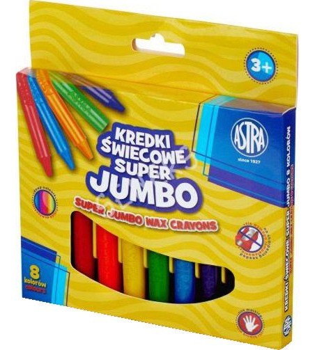 Восъчни пастели Astra S.A. Super Jumbo Восъчни пастели Astra S.A. Super Jumbo - 8 или 12 цвята -