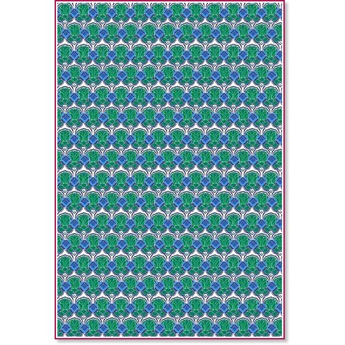 Декупажна хартия Decopatch - Зелено и синьо - 30 x 40 cm - 