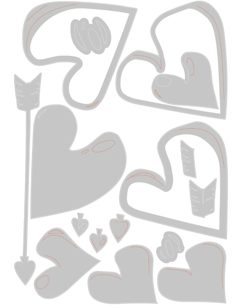����� �� ������ �� ��������� � ����� Sizzix Lovestruck Colorize - 16 ���� �� 0.32 �� 14.92 cm - 