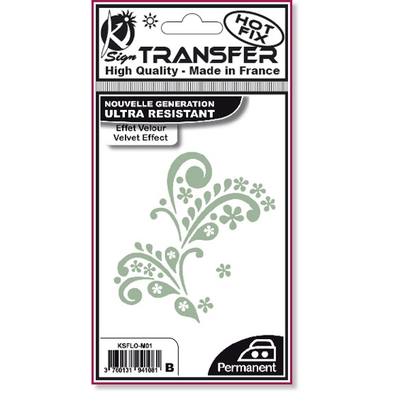 Трансферна декорация за текстил Ki-Sign - Флорален мотив Трансферна декорация за текстил Ki-Sign - Флорален мотив - От серията Hot Fix -