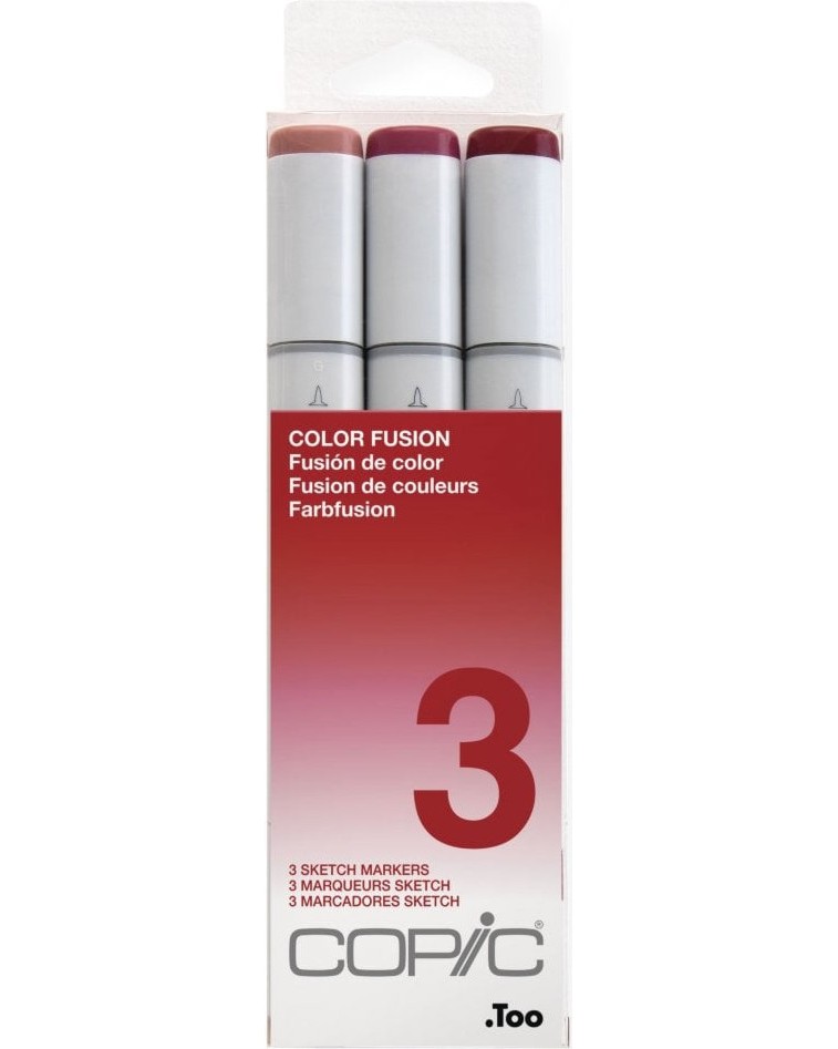 Двувърхи маркери Copic Color Fusion 3 Двувърхи маркери Copic Color Fusion 3 - 3 цвята от серията Sketch -