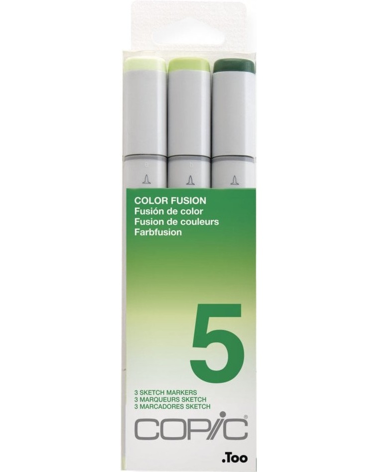 Двувърхи маркери Copic Color Fusion 5 Двувърхи маркери Copic Color Fusion 5 - 3 цвята от серията Sketch -