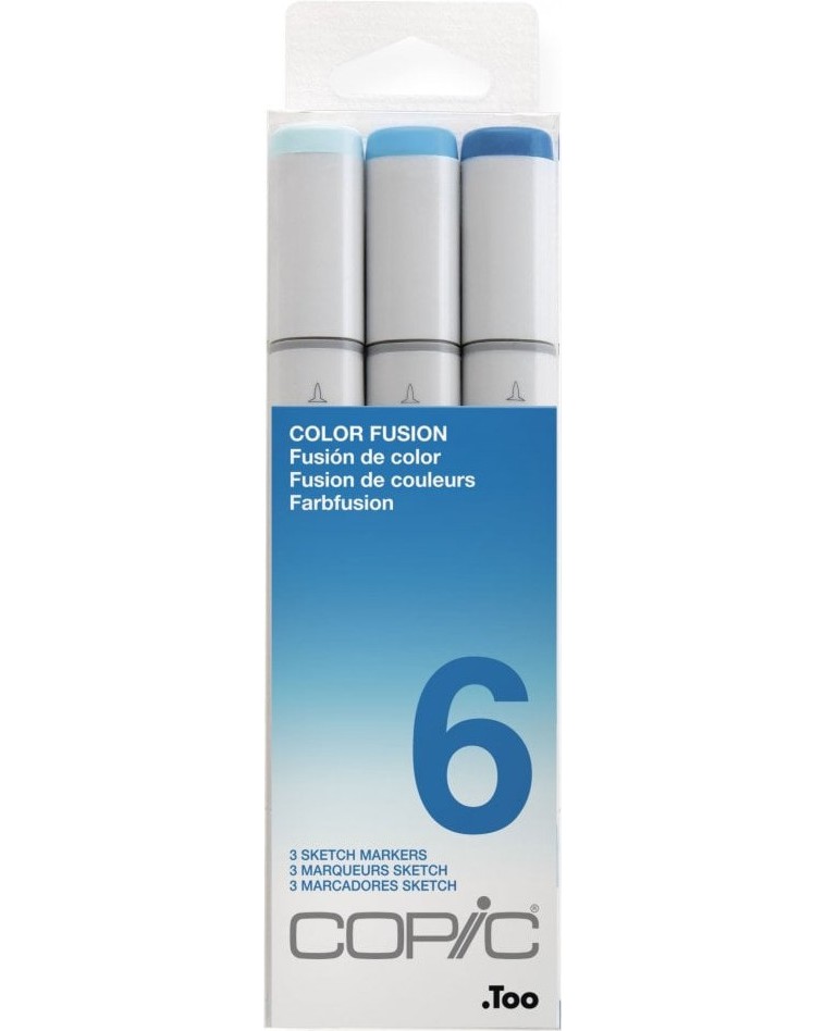 Двувърхи маркери Copic Color Fusion 6 Двувърхи маркери Copic Color Fusion 6 - 3 цвята от серията Sketch -